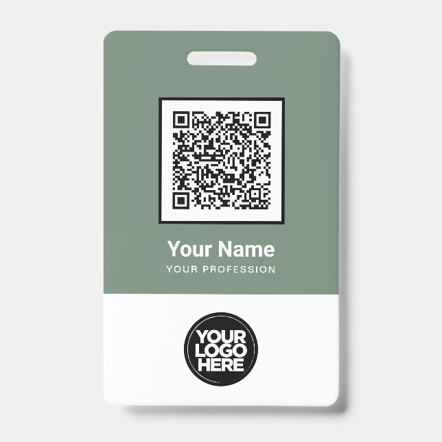 Crachá Qr Code Personalizado do Funcionário Código de Bar (Frente)