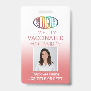 Crachá QR Código Logotipo Foto ID Passaporte Vacina Covid