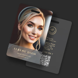 Crachá QR de Cheio de ID de nome de funcionário minimalis