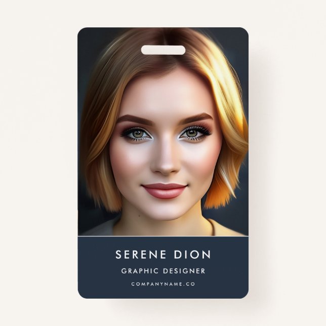 Crachá QR de Fotografia do Cartão de ID do Nome do Funcio (Frente)