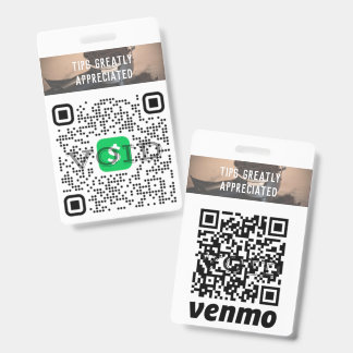 Crachá QR de Gorjeta sem Dinheiro com Logotipo Per