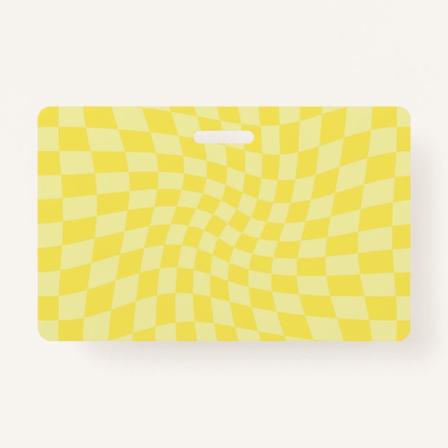 Crachá Quadro de controlo amarelo-limão-limão-retrô (Frente)