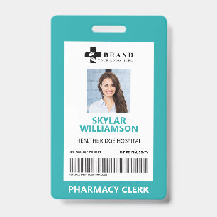 Crachá Quadro de Identificação Médico com Moldura Azul Mi