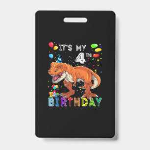 Crachá Quarto Aniversário Oferece Crianças Meninos Dino T