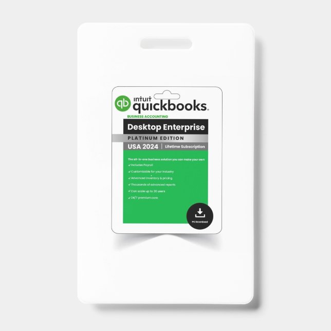 Crachá QuickBooks DesktopEnterprise2024-intquickbooks.com (Frente)