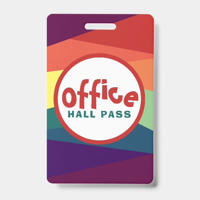 Crachá Rainbow Hall Pass para Professores Escolares (Frente)