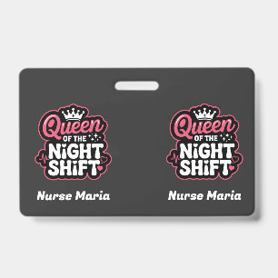 Crachá Rainha Personalizada da Noite de Serviço Rosa Coro