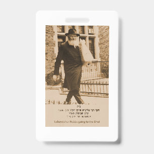 Crachá Rebe Lubavitcher indo para o Ohel. 770. Chabad