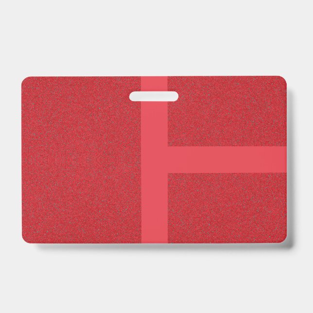 Crachá Red Grid Stripe para Eventos - Personalizáv (Frente)