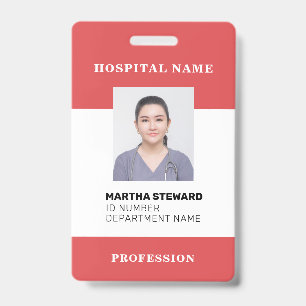 Crachá Red Hospital Nurse Empresa de Fotografias de Empre