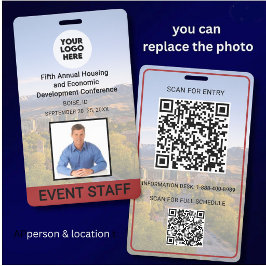 Crachá Replace Location Photo Person Photo Conference 