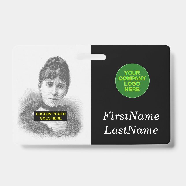 Crachá Retrato Simples, Básico para Funcionários/F (Front)