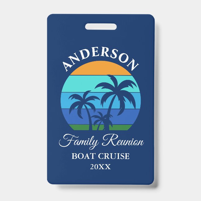 Crachá Reunião Familiar Palm Treise Blue Cruise (Frente)