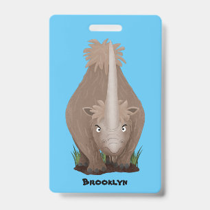 Crachá Rinoceronte peludo fofo cartoon elasmotherium