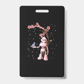Crachá Robot Sakura - Presente de Flor de Cereja Japonês