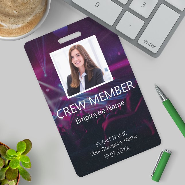 Crachá Roxo de Evento de Código de Barras de Membr (Criador carregado)