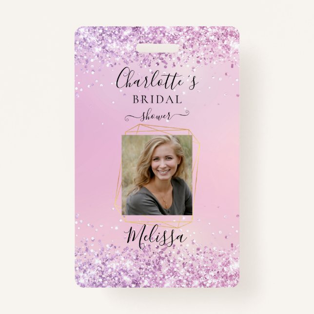 Crachá Roxo (Imitar) de Brilho Moderno (Frente)