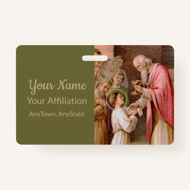 Crachá Rua. Tarcisius recebendo o Eucarista (BL 02) (Frente)