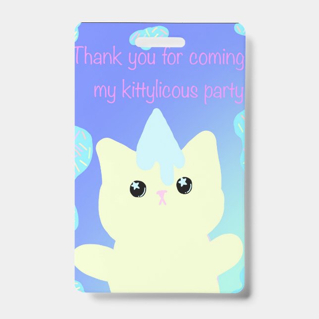 Crachá Sacos de Favor de Aniversário Caticorn (Frente)