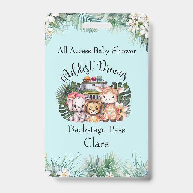 Crachá Safari Sonhos Mais Selvagens: Churrasco de Bebê no (Frente)