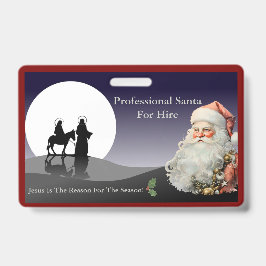 Crachá Santa Claus Business Card Jesus Is The Reason
