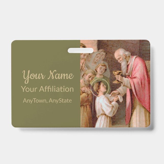 Crachá São Tarcísio Recebendo a Eucaristia (BL 02) (Frente)