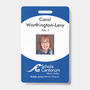 Crachá Schola CantorumSilicon Valley tag + lanyard