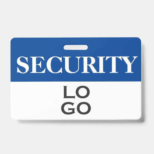 Crachá Segurança Azul com Logotipo Personalizado ID (Frente)