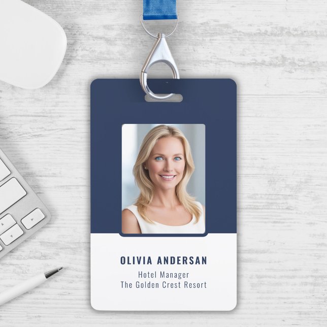 Crachá Segurança da Empresa para ID de Foto do Funcionári (Navy Employee Photo ID Company Security Badge)