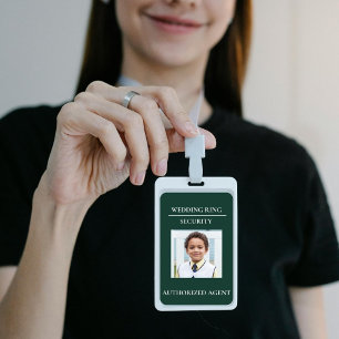 Crachá Segurança de Aliança de Casamento Moderna - distin