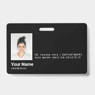 Crachá Segurança de ID de Fotografia Moderna de Funcionár