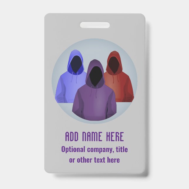 Crachá Segurança de Informações - Capuz Colorido Hackers  (Frente)