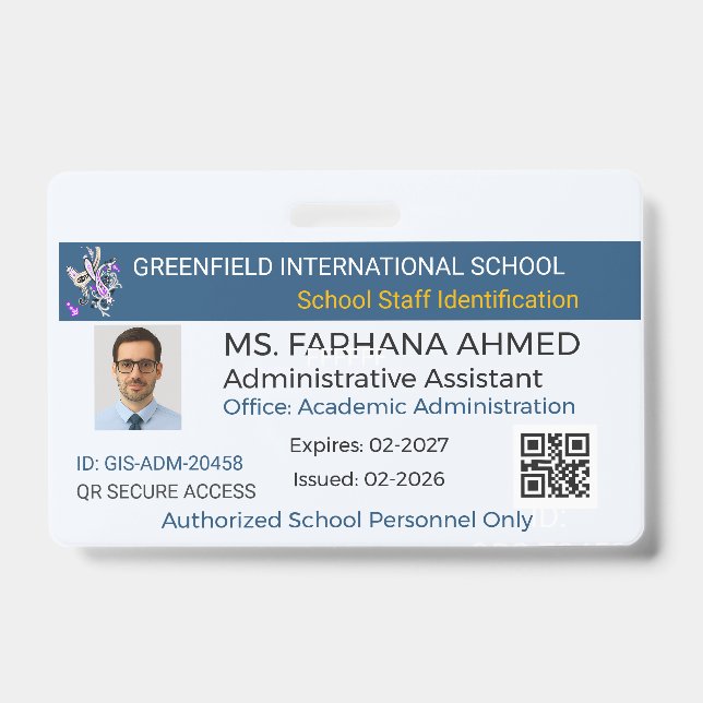 Crachá Seguro|Identificação de Professor|Identific (Frente)