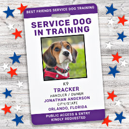 Crachá Service Dog In Training Card Personalizado ID Foto