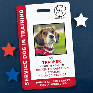 Crachá Service Dog in Training ID Fotografia personalizad