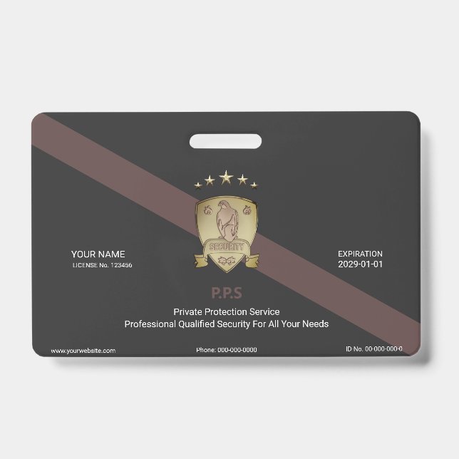 Crachá Serviço de Segurança Privada (Frente)