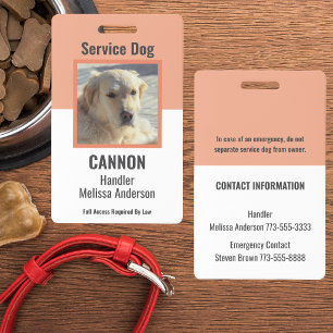 Crachá Serviço Personalizado Simples/ Cão de Apoio Emocio