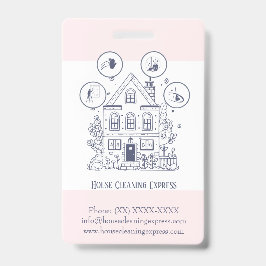 Crachá Serviços domésticos de limpeza de casas encantador