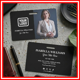 Crachá Seu Logotipo Aqui Moderno Nome do Quadro de Funcio