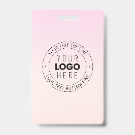 Crachá Seu logotipo carregado | Texto circular editável