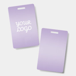 Crachá Seu Logotipo & Moderno Ombre Simples | Lavanda