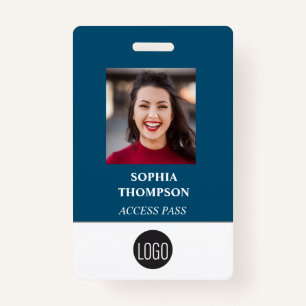 Crachá Seu logotipo Nome do funcionário Código do Bar de