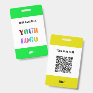 Crachá Seu Logotipo ou Foto e Código QR Nome Empresarial