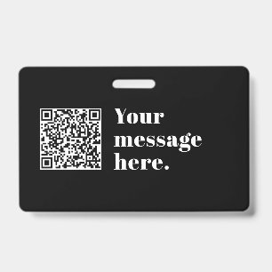 Crachá Seu próprio código QR carregado e texto retrô edit