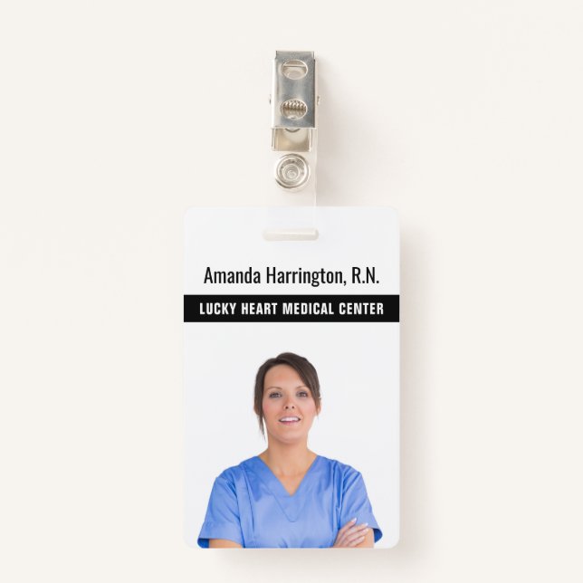 Crachá SEUS crachás DE TEXTO E FOTO (Frente com Clipe)