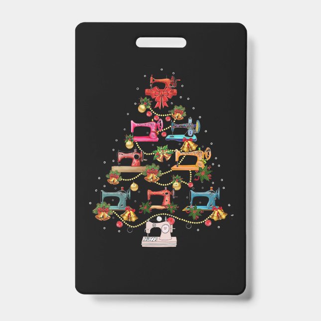 Crachá Sewing Machine Christmas Tree (Frente)