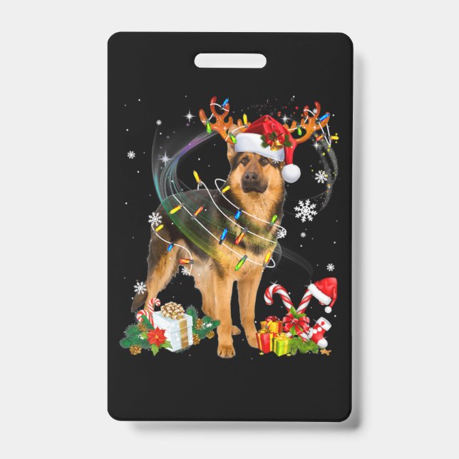 Crachá Shepherd Christmas Dog (Frente)