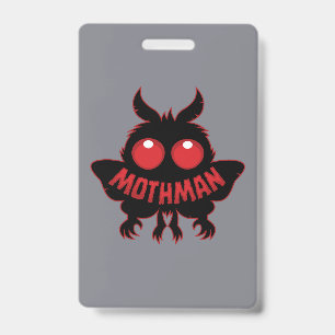Crachá Silhueta Misteriosa do Mothman de Olhos Vermelhos