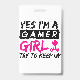 Crachá Sim, sou uma Gamer Girl Rapariga que joga