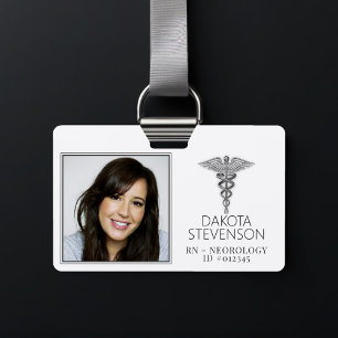 Crachá Símbolo de Caduceu   ID de Foto de Hospital Médico